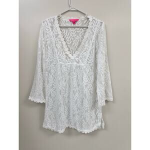 Lily Pulitzer White Lace Swim Coverup size M